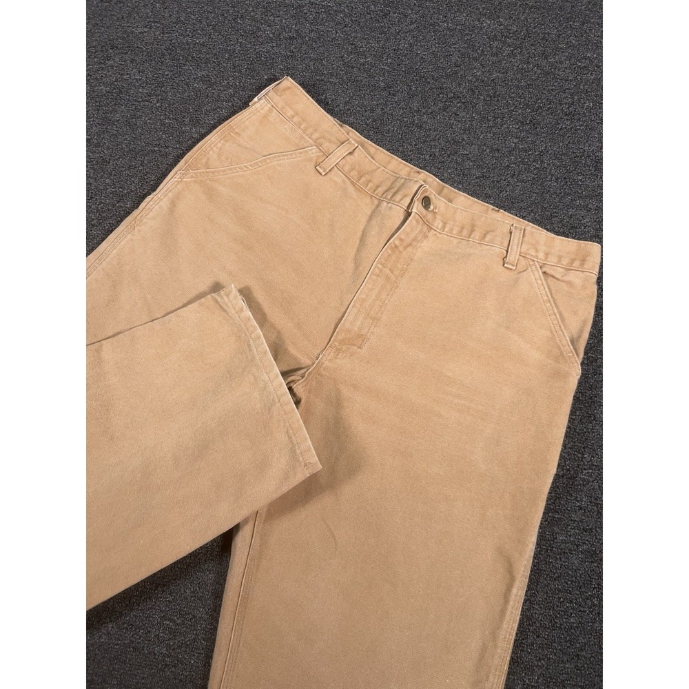 Vintage Carhartt Pants Men's 38x30 WU0306 90s USA Union Made Beige Canvas Work